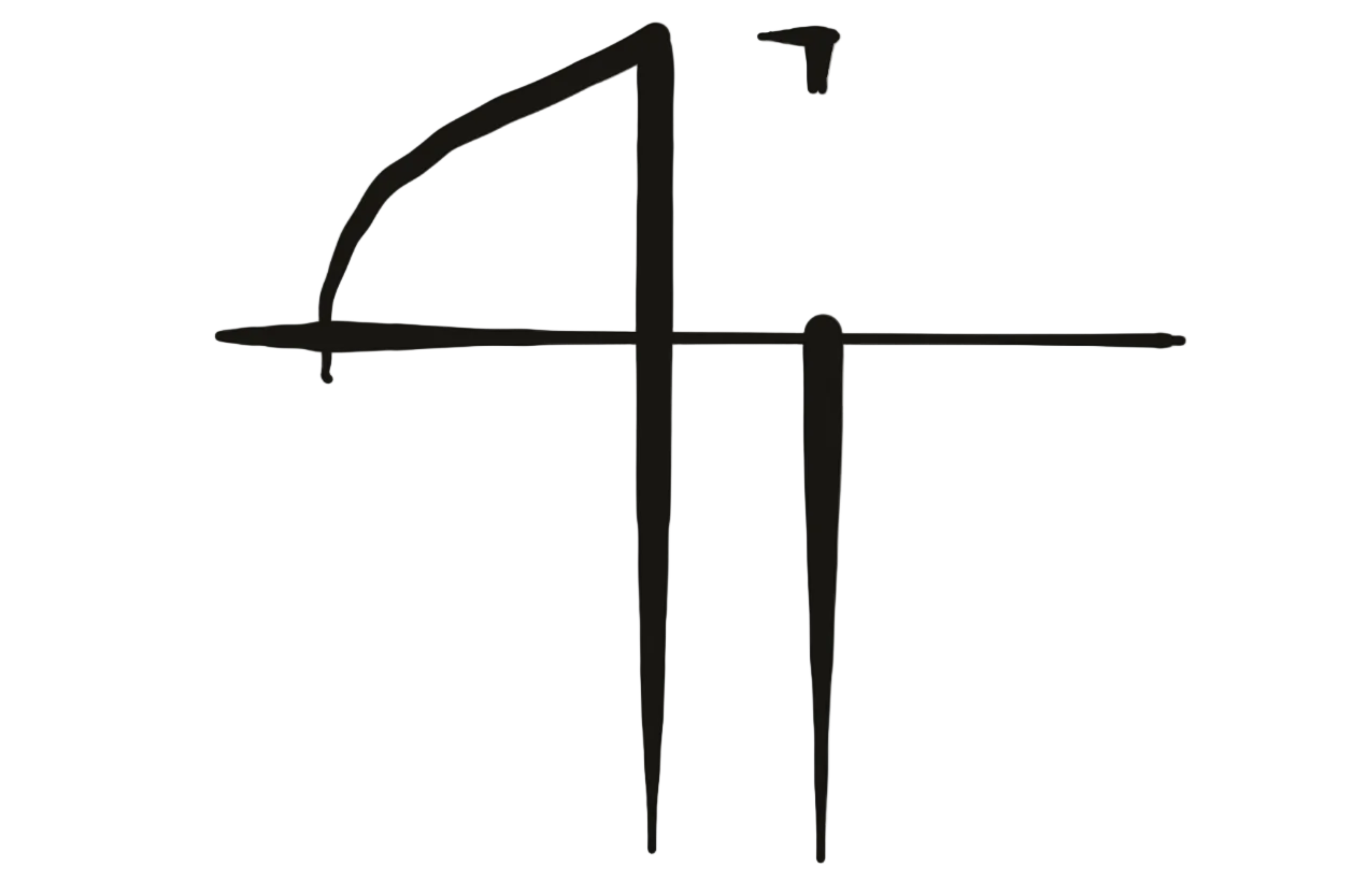 Black mathematical symbol on a white background